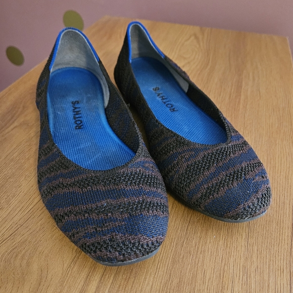 Rothy's Shoes - Rothy's Sapphire Zebra Square Toe